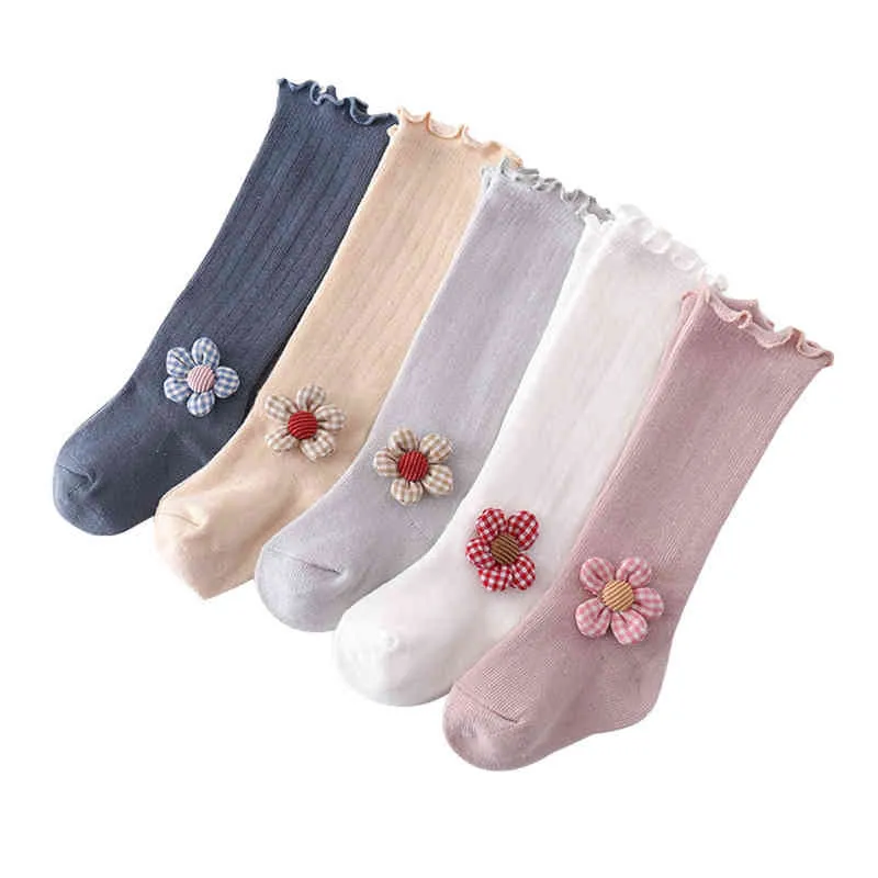 Monate Neugeborenen Baby Socken Blume Lange Röhre Socken Kleinkinder Baumwolle Kniehohe Socken Baby Zubehör Für Jungen mädchen J220621