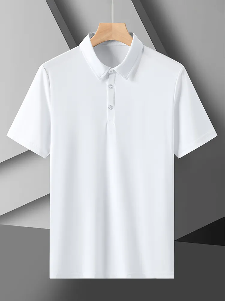 Sommar andas solid polo skjorta män kort ärm sportkläder kylande nylon snabb torr smal fit golf tröjor 5xl 220504