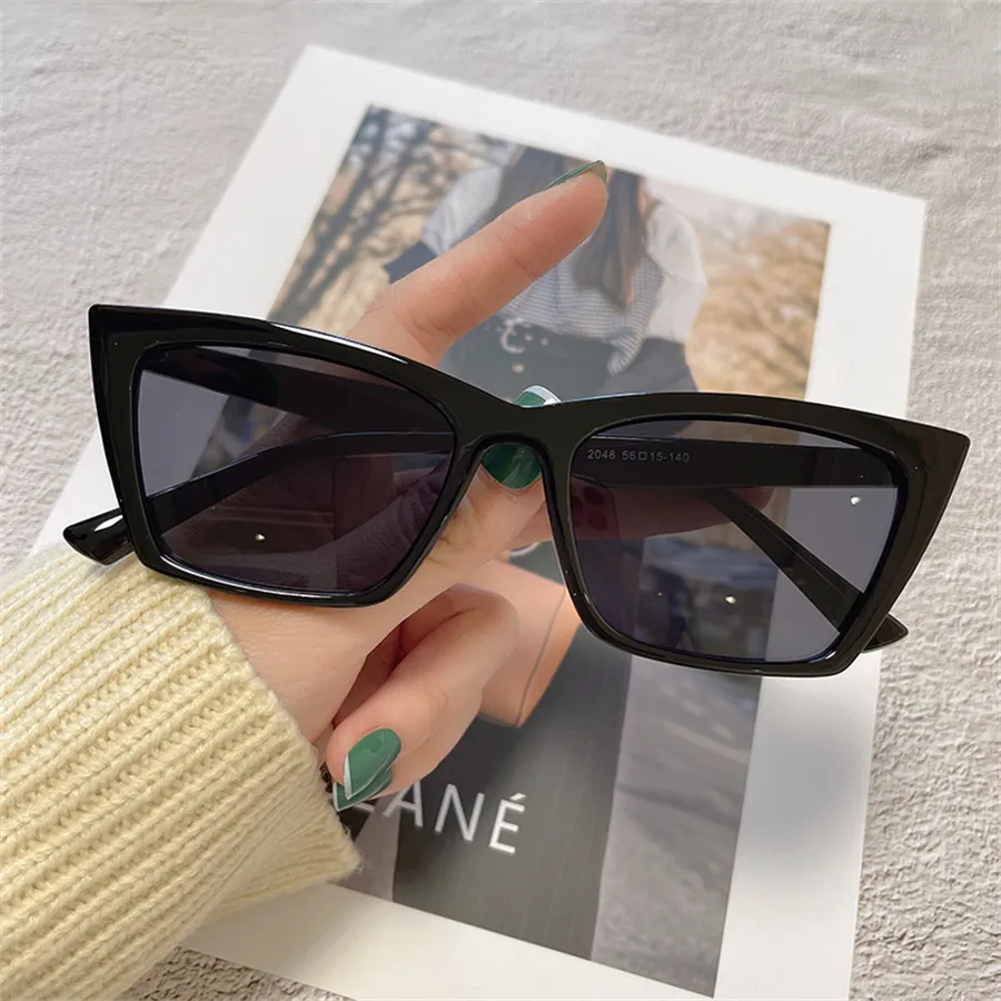 Trendige Cat Eye Sonnenbrille mit kleinem Rahmen, Herrenbrille, Damenpersönlichkeit, Retro-Brille 006349a