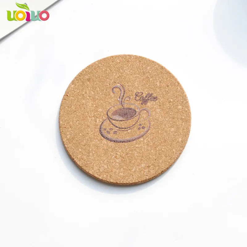 çay yerleşimi Özel ahşap dilim fincan mat doğal yuvarlak mantar er placemat için coffie fincan dekorasyonu 220707