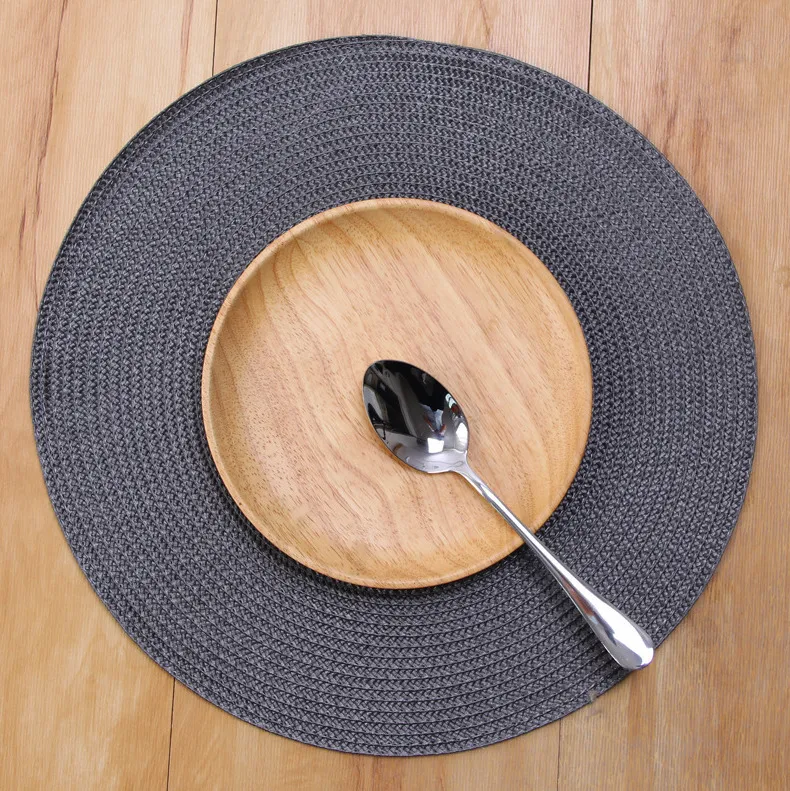 PP Dining Table Mat Woven Placemat Pad Heat Resistant Bowls Coffee Cups Coaster Tableware For Home Kitchen Party Supply 220627