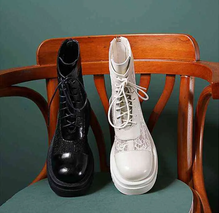 Dres Shoe 2022 Новый плоский нижний женский обувь весна и летняя мода All Match Net Boot Lolow Tube Lace Sandal 220723