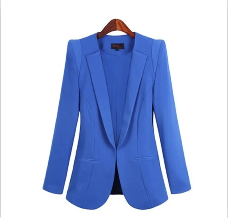 Abiti da lavoro taglie forti Donna Blazer a petto nascosto Primavera Autunno Colori solidi Giacca a maniche lunghe Abbigliamento da lavoro in ufficio 220812