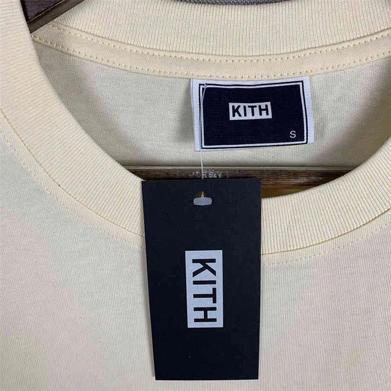 Camiseta KITH preta para homens e mulheres de alta qualidade com gráfico de área administrativa Kith T-shirt levemente oversize manga curta