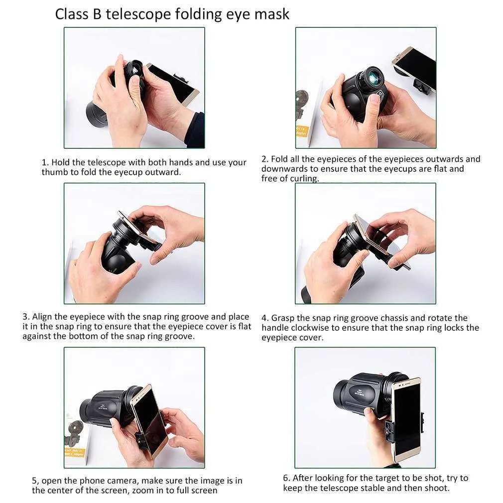 Universal Outdoor Monocular Telescope Mobile Phone Holder Camera Video Clip Photography Adapter Clip Mount Bracket