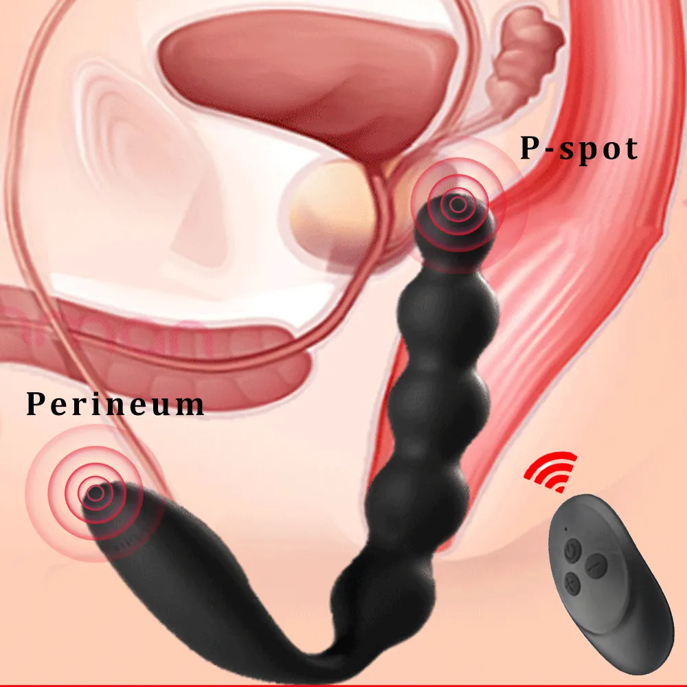 デュアルモーターアナルビーズバットプラグ男性用バイブレーターオスのマスターベーター前立腺マッサージアヌスディルドアダルトセクシーなおもちゃ