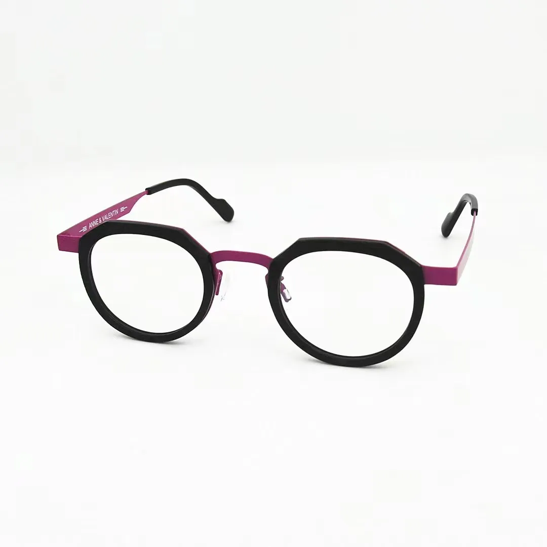 ANNE VALENTIN FOREVER lunettes optiques pour unisexe Style rétro Anti-lumière bleue lentille plaque ovale plein cadre avec Box214W