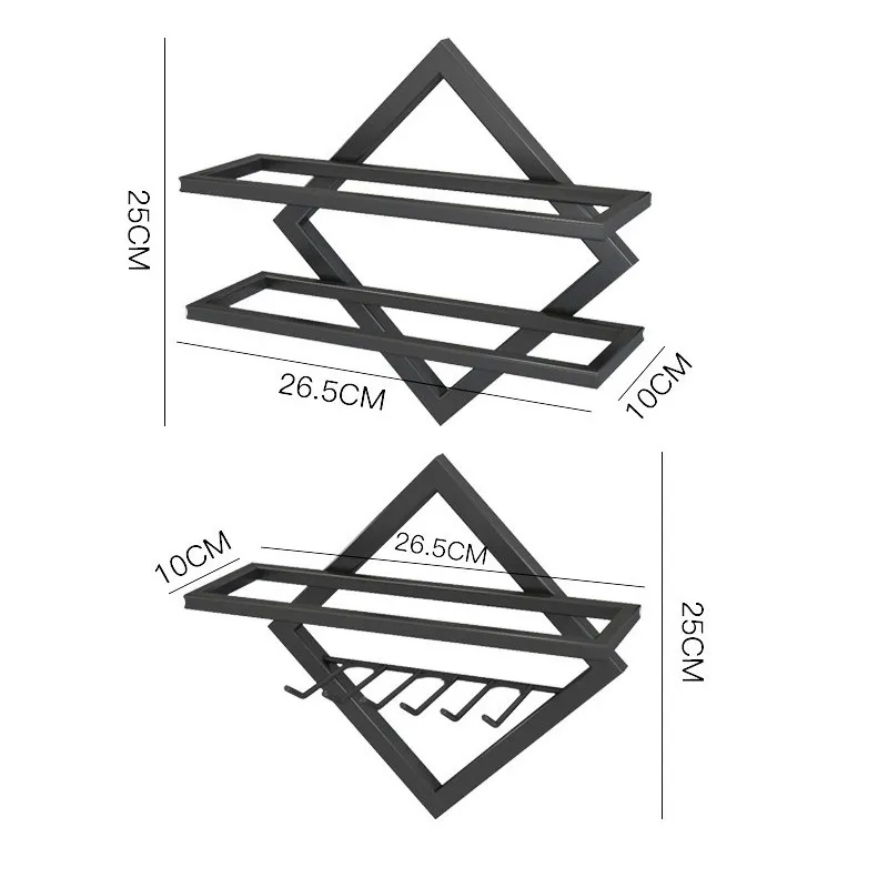 Högkvalitativ användbar järnvin rack glashållare hängande bar hängare hylla rostfritt stål stativ pappersrulle 220509