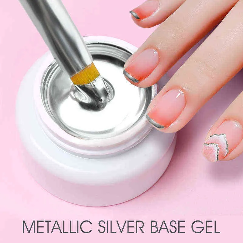 NXY Nail Gel Glass 5ml Polish Jelly Uv Silver Base Metal Semi Transparent Painting 0328