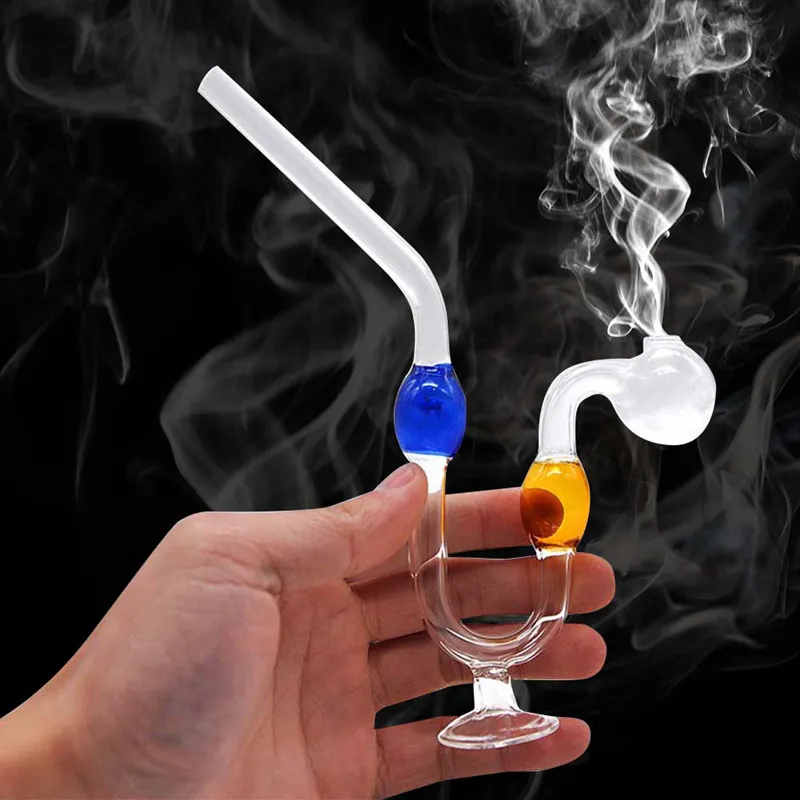 Creatieve U vorm Hoge borosilicaat Glazen buis Rookgereedschap Warmtewarmtesistent water Pipas Modebuis Draagbare filterolie Pijpen