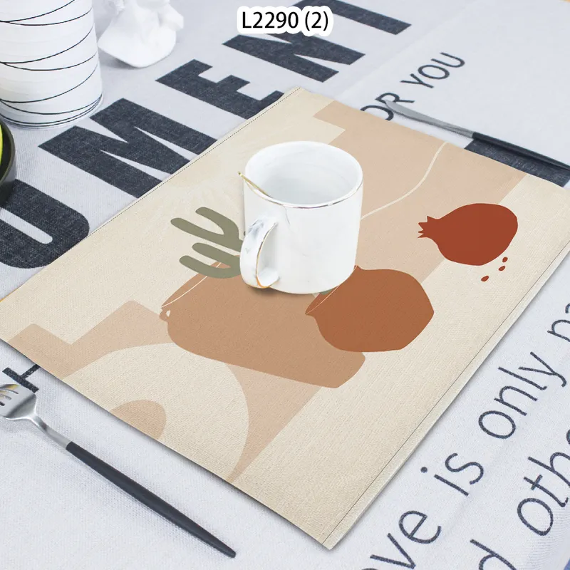 1 stcs Noordse ins -stijl keuken placemat aangepaste eettafel matten drinken ers western pad cotton linnen cup mat 4232cm cdl2290 220622