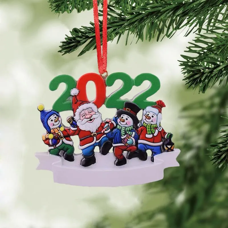 UPS Christmas Decoration Resina Pingente Diy Nome manuscrito do Papai Noel Snowman Christmas Tree Ornings