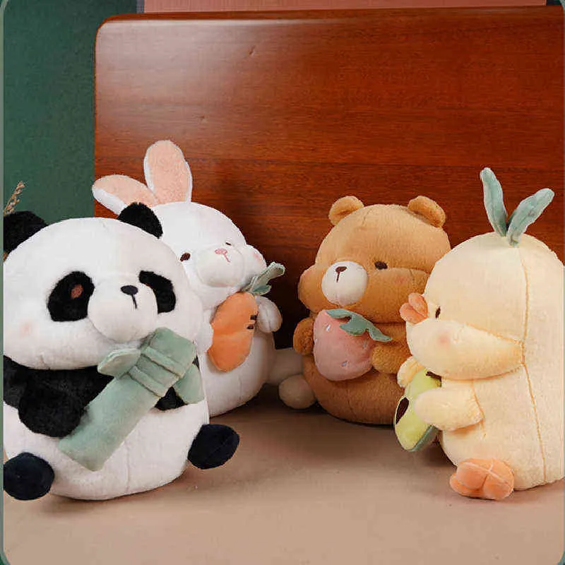 Cm Cute Stuffed Bear Duck Rabbit Panda Cuddle Soft Bunny Pillow Doll Birthday Gifts For Children Baby Accompanying Sleep Toys J220704