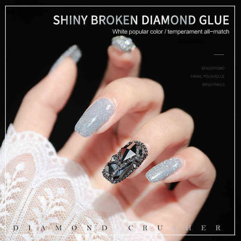 Nail Gel Toy 10ml Explosion Diamond Lim Crystal Shimmer Reflekterande Bundi Pulver Manikyr Polish Ny dekoration 0328