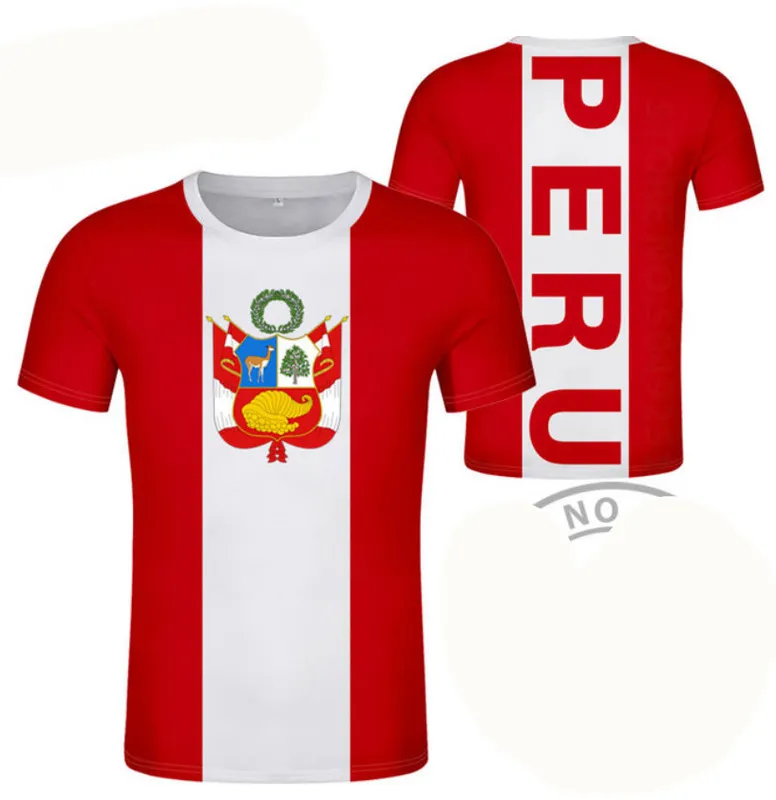 Peru T shirt Diy Free Custom Name Number Each Country Flag Pe Republic of Spanish College Text P o Clothe 220614