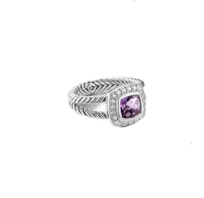 Ювелирное кольцо с бриллиантом Dy, ожерелье, серебряные наборы, женские мужские кольца из проволоки, призматические черные кольца, женская мода, с платиновым покрытием Micro Tr297J