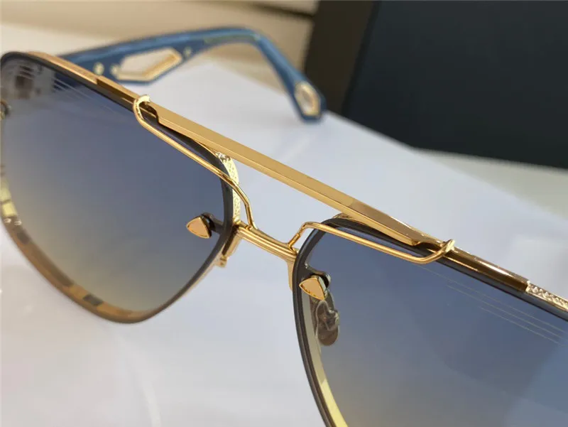 Top homem design de moda óculos de sol THE KING II lente quadrada K moldura dourada high-end estilo generoso ao ar livre uv400 óculos de proteção298T