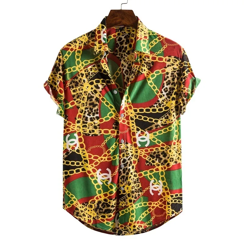 Heren korte mouw mannelijke shirts voor heren sociale luxe man ontwerper kleding Hawaiiaanse modieuze elegante klassieke mode 220323