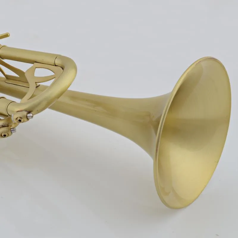 Högkvalitativ matt B-Key Professional Trumpet Jazz Instrument Antique Borsted CraftsManship Professional-Tone Trumpet Horn