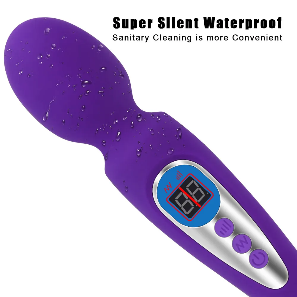 AV Magic Wand sexy Toys For Women Couples Vibrating Dildo G-Spot Massager 9 Frequency 8 Modes Clitoris Nipple Stimulate
