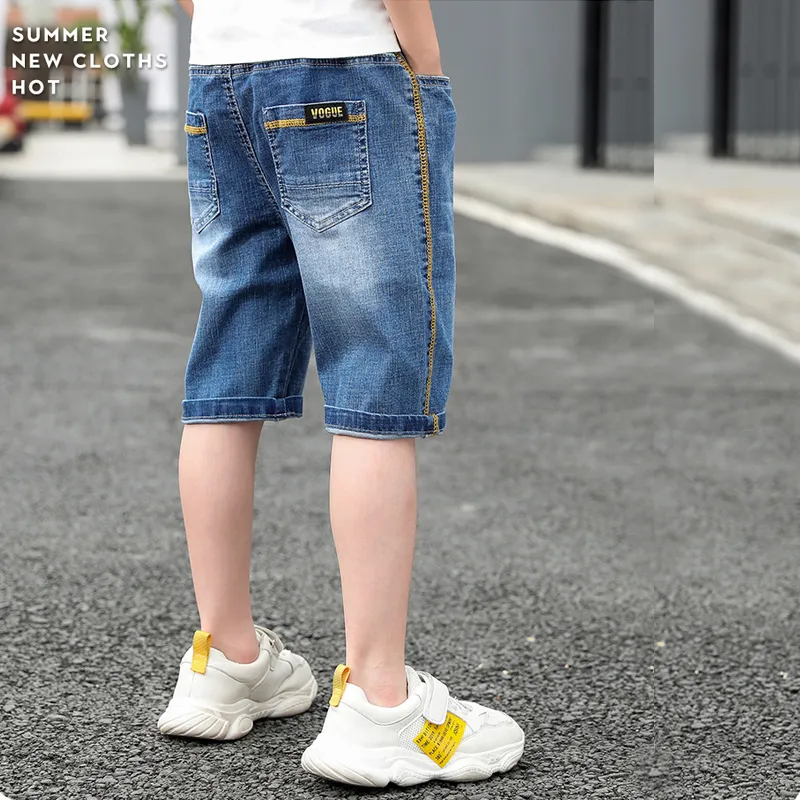 Ienens Kids Boys Jeans Jeans Shorts Классические брюки детская джинсовая ткань короткие брюки.