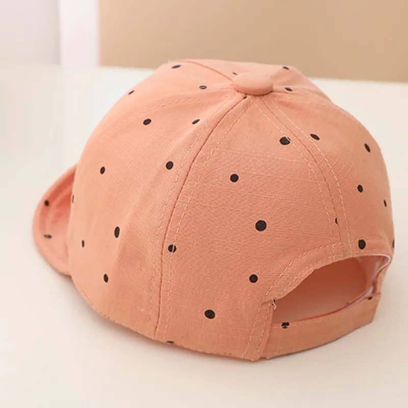 Mignon Polka Dot Imprimer Bébé Casquette De Baseball Chapeau Né Infantile Doux Coton Visière Casquettes Printemps Été Fille Garçon Chapeaux De Soleil Fit 3-12 Mois 220611