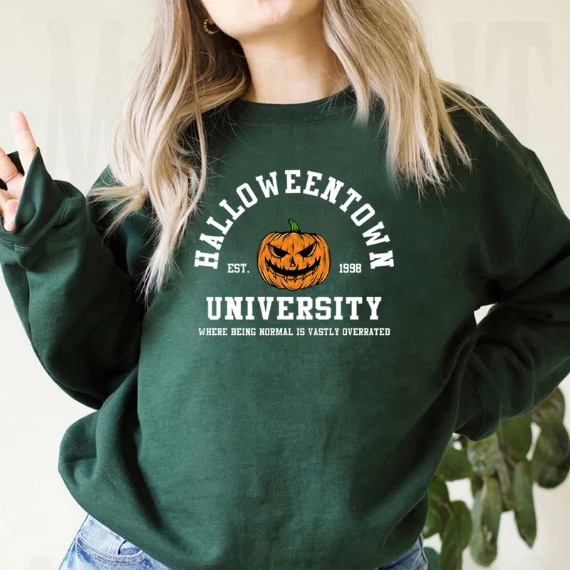 Felpa vintage Halloweentown Halloweentown Est 1998 Pullover Divertente Halloween Town Autunno Felpe con cappuccio Zucca Halloween Felpe 25098867