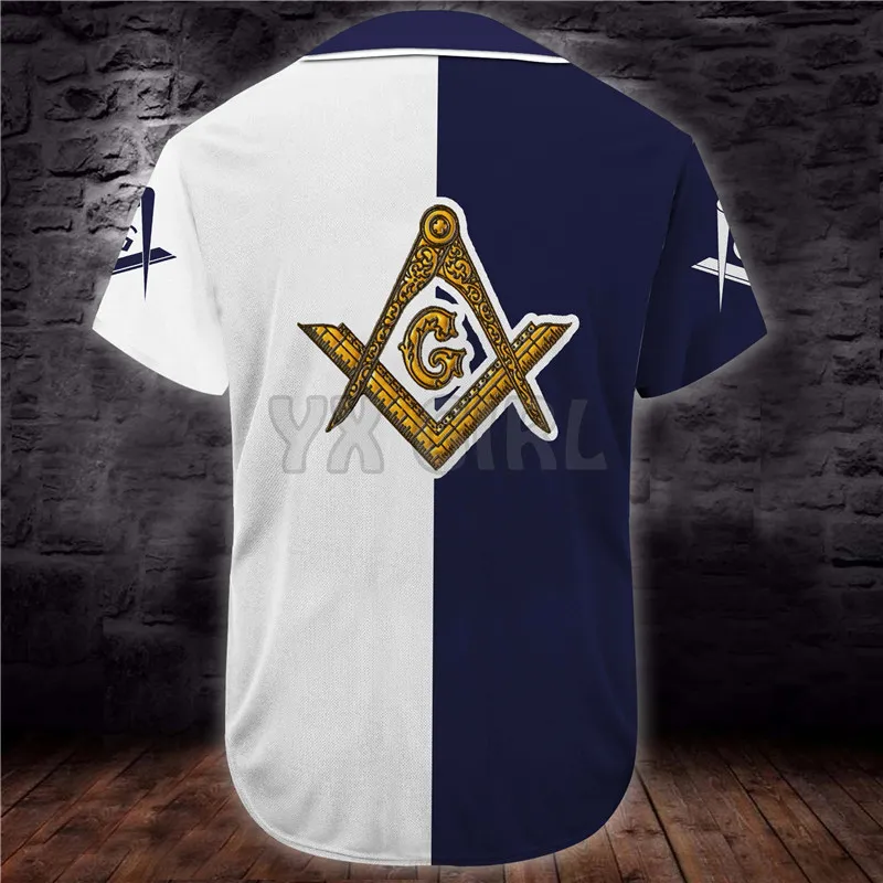 Custom Lodge Name Number Freemason Baseball Jersey Shirt 3D Printed Men s Casual s hip hop Tops 220712