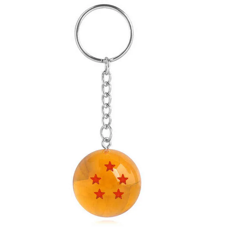 Mode 1-7 étoiles boules de résine pendentif porte-clés femmes hommes enfants porte-clés bijoux amis cadeau de noël G220421