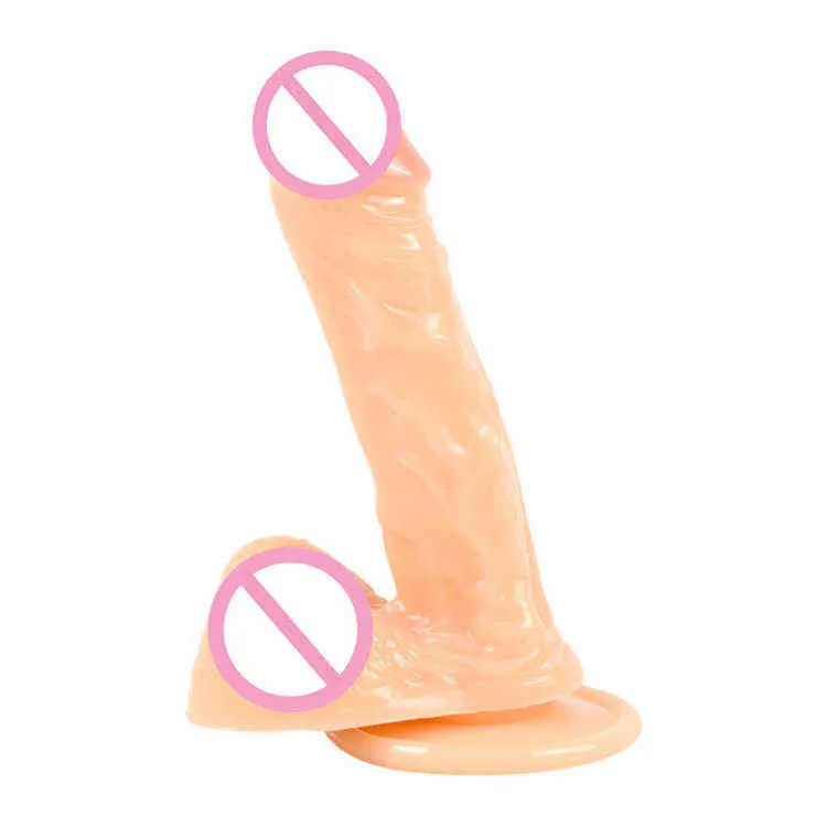 NXY Dildos PVC Kvinnlig Masturbator Sug Cup Manual Imitation True and False Penis Mini Sex Products 220601