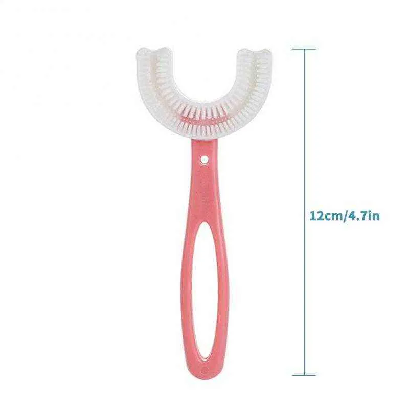 Brosse à dents bébé brosse à dents enfants 360 degrés en forme de U 2-12 ans pratique Silicone enfants dents soins bucco-dentaires outil de nettoyage brosse 0511