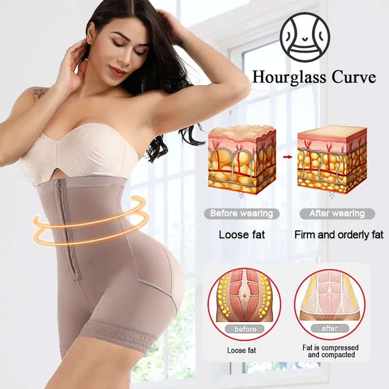 Yagimi Slimming ondergoed met buikbesturingslipje Breaste Lace Butt Lifter High Taille Trainer Body Shapewear Women Fajas 220817