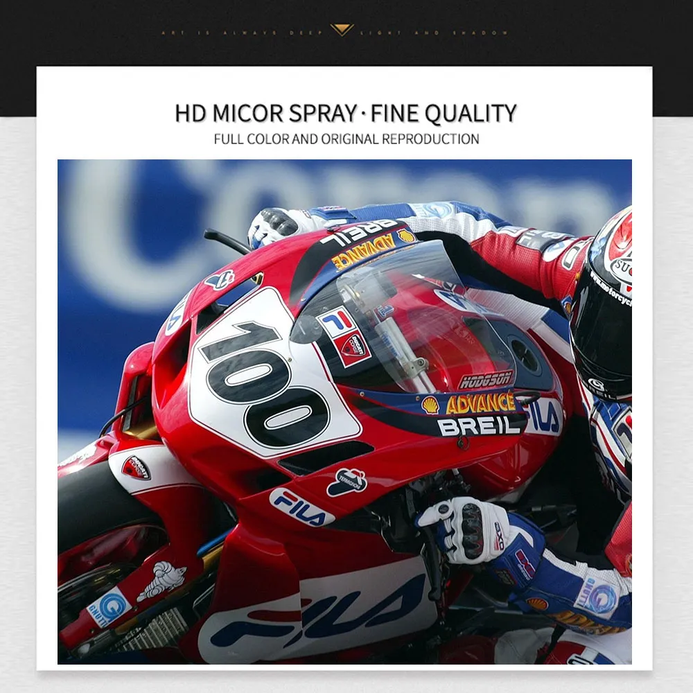 Red Sport Racing Motor Plakat Malowanie nadruku na płótnie Nordic Wall Art Picture for Living Noom Dekora