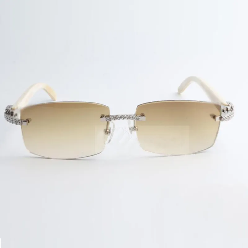 Medium diamond buffs sunglasses 3524012 with White horns sticks and 56 mm lens271n