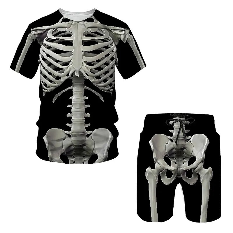 Grappige persoonlijkheid skelet interne organen 3D geprinte t -shirt shorts unisex trainingspakken casual twope oce 3D digitale printing 220606