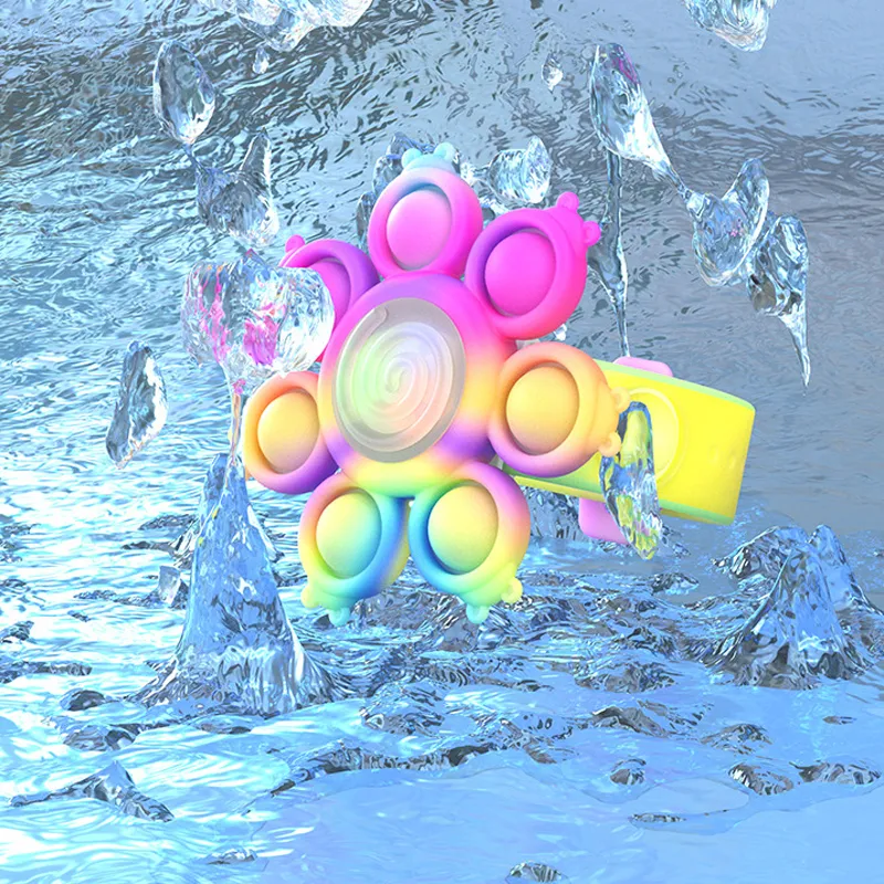 Octopus Spinning Pop Fidget Spinner Toys anti estrés Pops Pulsera de luz de pulsera Kawaii Push Bubble Kids Christmas Gifts 220629
