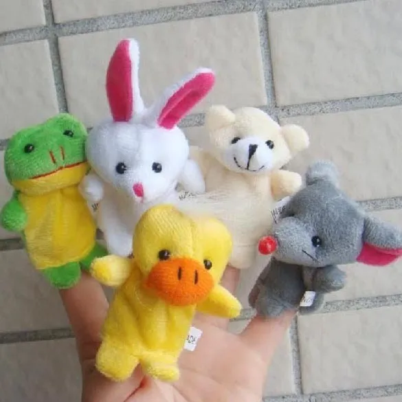 10 pezzi set burattini da dito animali bambini cartone animato animale giocattoli di peluche bambini bambola burattino morbido bambino racconta bambole di stoffa mano dito 220531