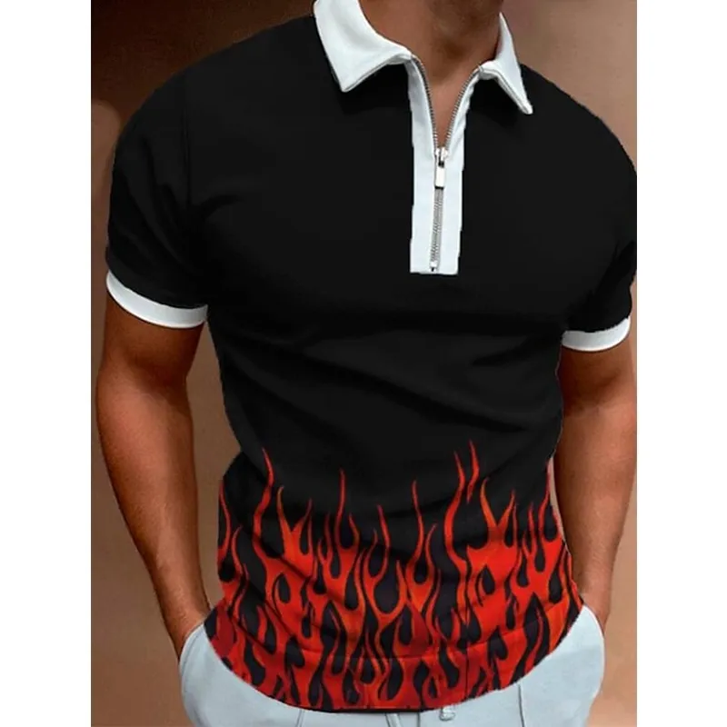 Luxus Herren Passende Kleidung Polo Shirts Golf Tragen Lässige Plaid Kurzarm T Männer TurnDown Kragen Zipper Polos Shirt Tops 220707
