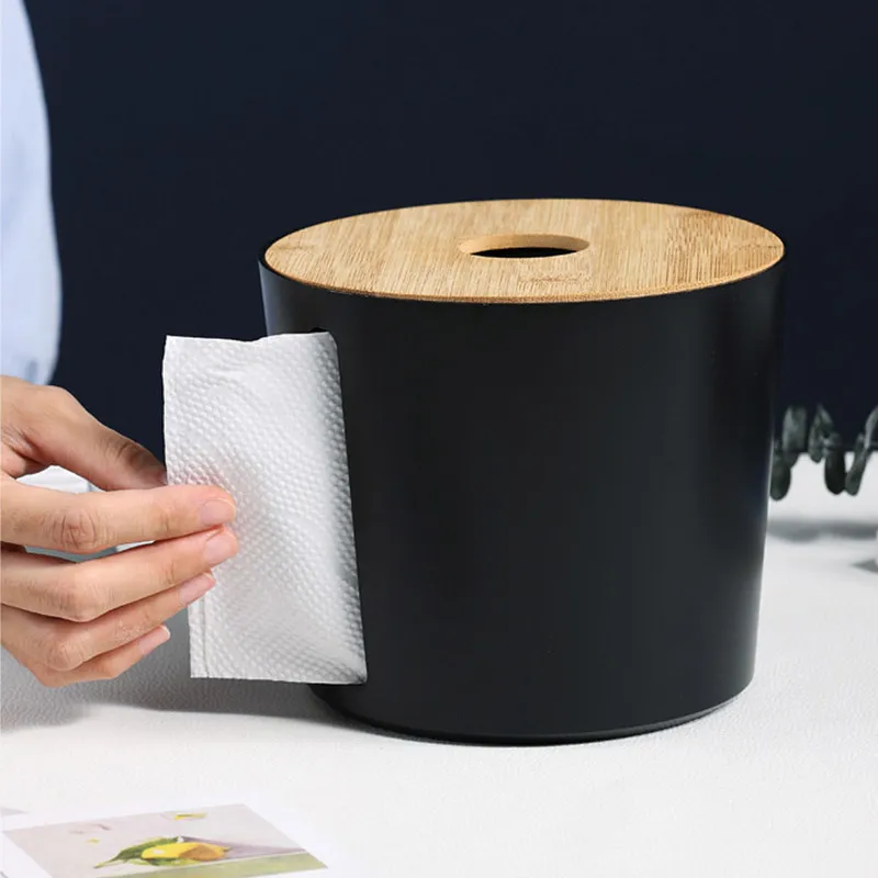 Round Button Roll Paper Boxes Household Pumping Box Toilet Tableware Accessories Creative Napkin 220523