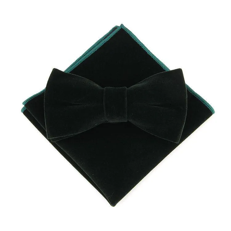 Bow Ties Sitonjwly Mens Velvet Bowtie Handkerchief Set For Men Banquet Business Necktie Butterfly Pocket Square Towel Custom LogoB316D