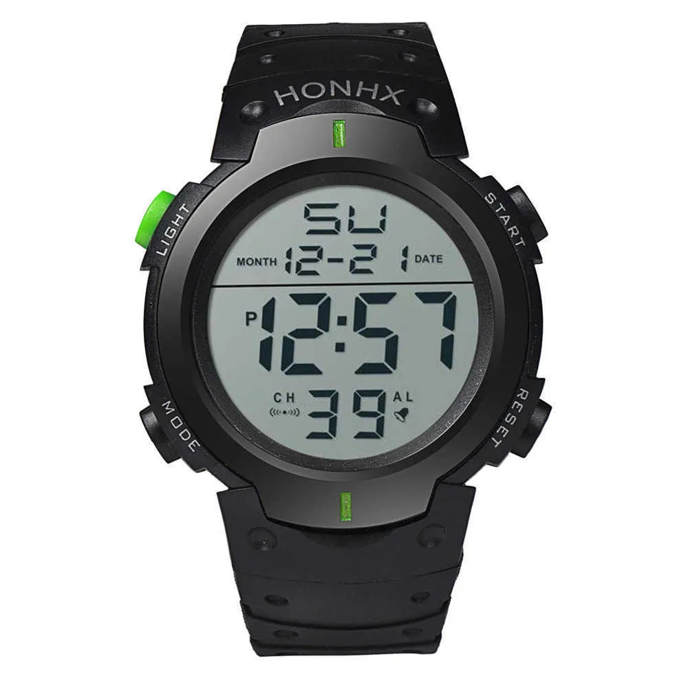 Sport Casual Led Klockor Män Digital Clock Multi-Functional Gummi Man Fitness Army Military Electronic Watch