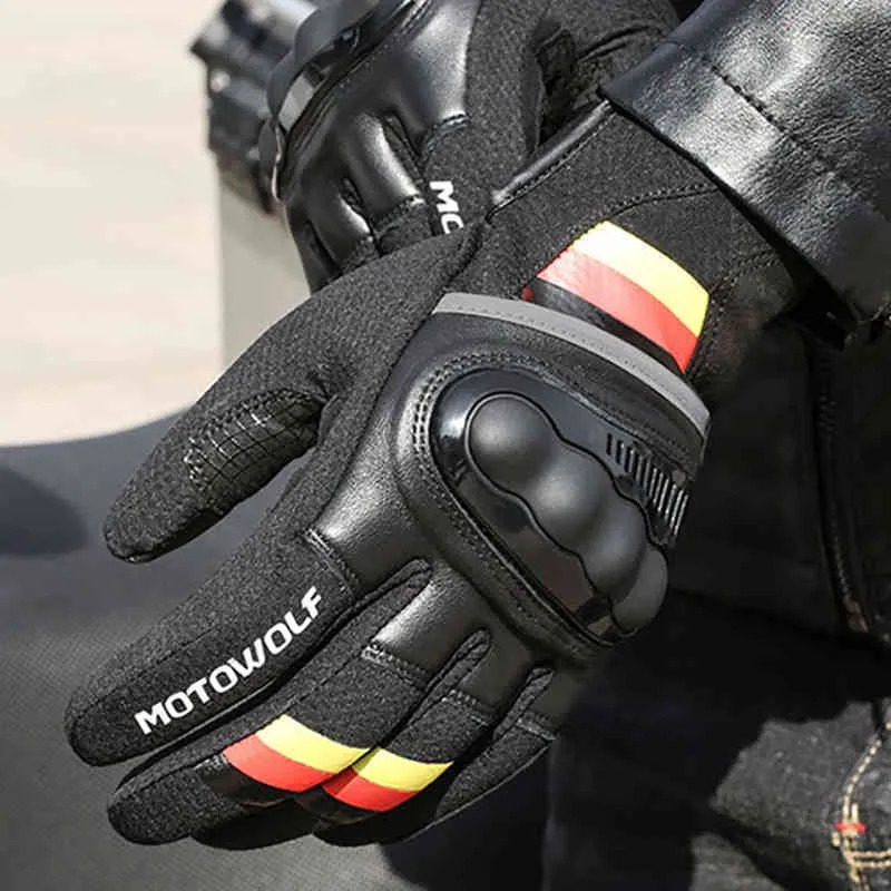 2020 Skórzane skórzane motocykl wyścigowe ekran dotykowy męskie rękawiczki motocrossowe dla BMW R1200GS F800GS R1250GS Honda321g
