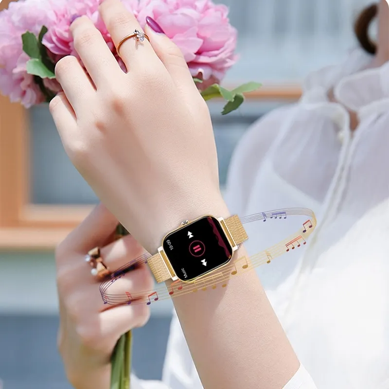 Xiaomi samsung android電話reloj inteligente mujerカスタムダイヤルウォッチ女性Bluetoothコール2021スマートウォッチmen237c