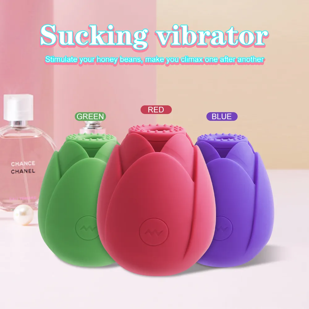 Roseblomma form suger vibrator sexiga leksaker för kvinnor bröstvårtan klitoris sucker stimulator 10 hastigheter kvinnlig onanator vuxna leksak