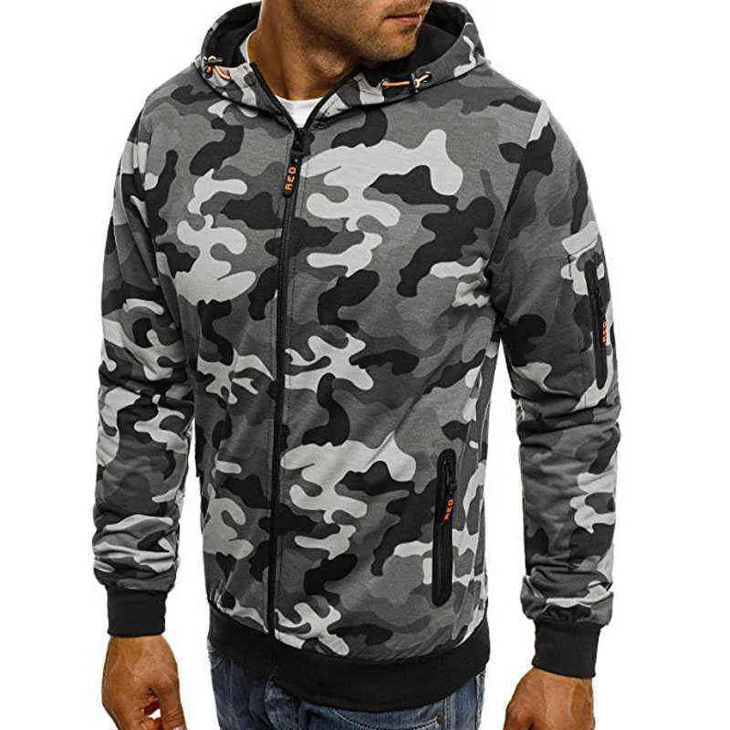 2022 Nieuwe Heren Felpa Casual Camouflage Kapmantel Voor Lente Herfst Mannelijke Streetwear Felpe Vest Sportkleding L220801