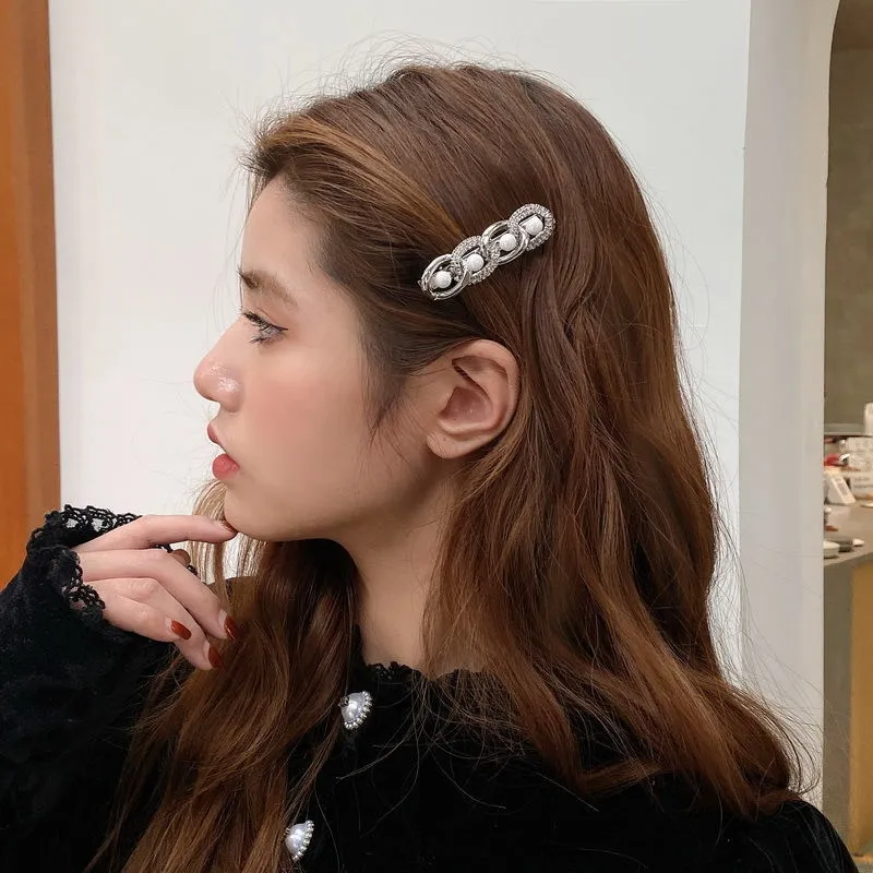 Kette Haar Clips Mädchen Frauen Geometrische Haarnadeln Metall Haarspangen Koreanische Elegante Mode Haarnadel Haar Zubehör