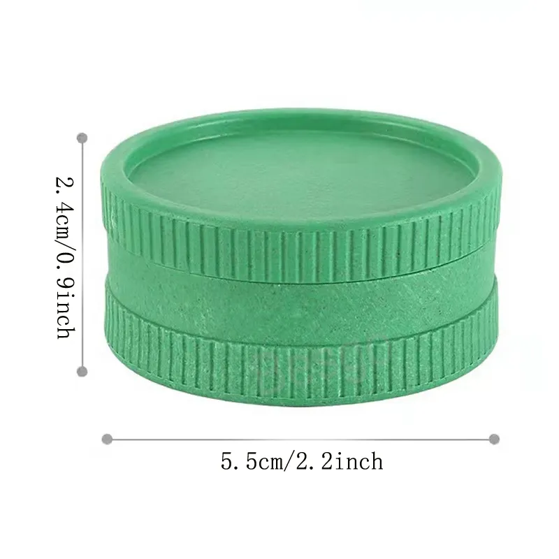 55mm Plastic Tobacco Grinder Dubbellaags Kleurrijke Roken Kruid Grinders Degradeerbare Sigaretten Grinding Miller Herbs Crushers Bh6312 Tyj