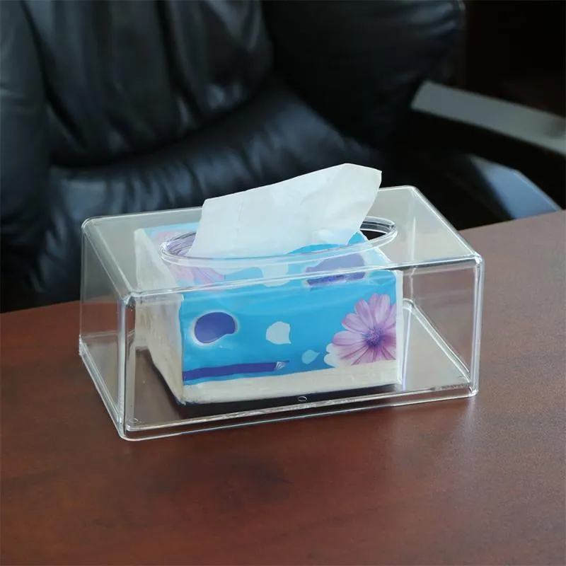 Akryl Transparent Tissue Box Desktop Paper Holder Dispenser Storage Serve Case Organizer Home Decor Container 220523