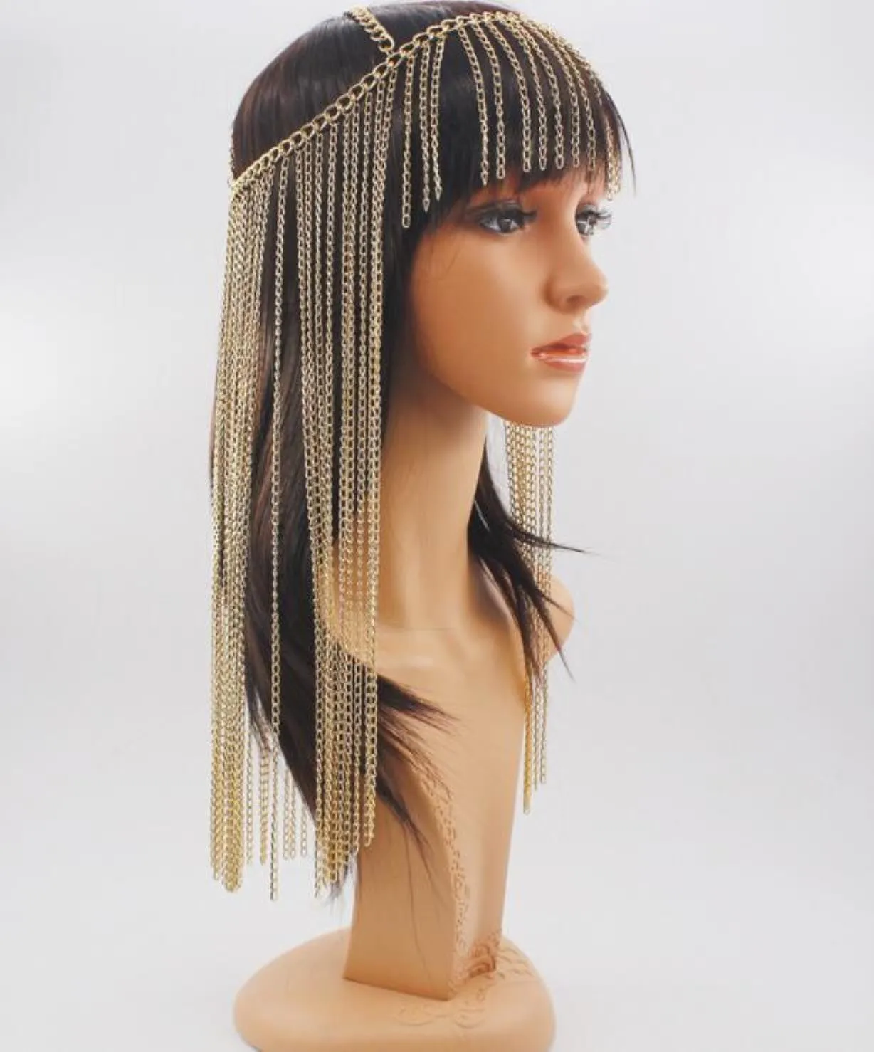 Saç klipsleri barrettes takılar lüks rhinestone alnı uzun püskül baş zinciri kadınlar için bling kristal bandı mti-katman aessiors 265r