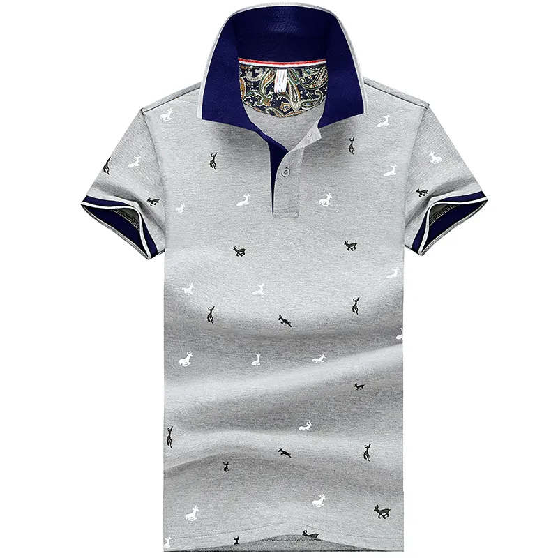 Cerf imprimé Polo hommes été à manches courtes coupe ajustée Polos s mode haut t-shirts décontracté chemises de Golf 220719